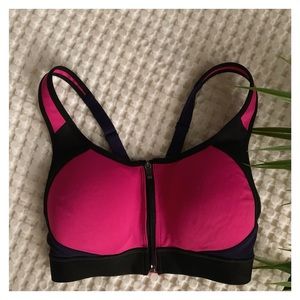 Champion zip front sports bra